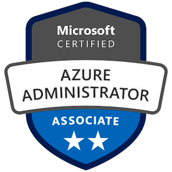 Logo certificação AZ-104 Azure Administrator